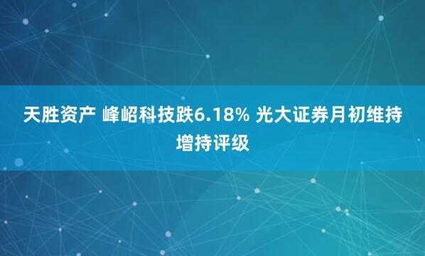 天胜资产 峰岹科技跌6.18% 光大证券月初维持增持评级