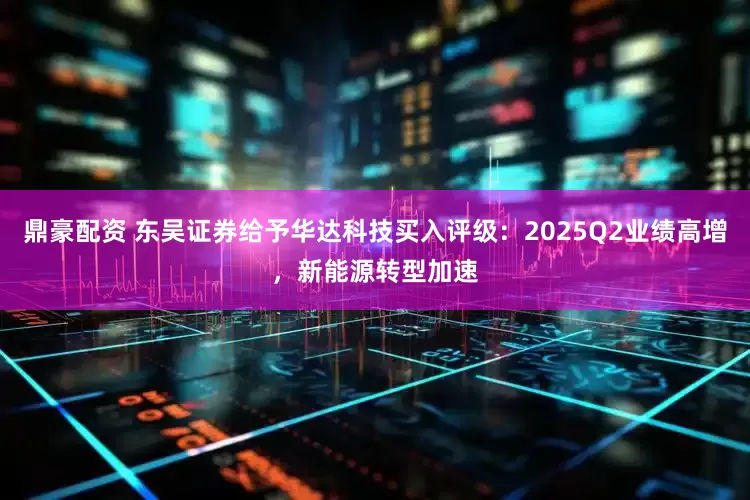 鼎豪配资 东吴证券给予华达科技买入评级：2025Q2业绩高增，新能源转型加速