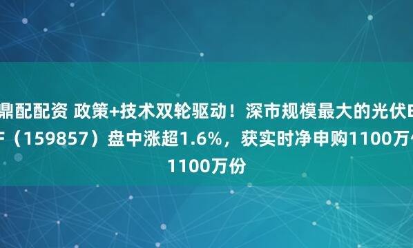 鼎配配资 政策+技术双轮驱动！深市规模最大的光伏ETF（159857）盘中涨超1.6%，获实时净申购1100万份
